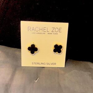 Rachel Zoe | Womens Sterling Silver Clover Flower Stud Earring NEW